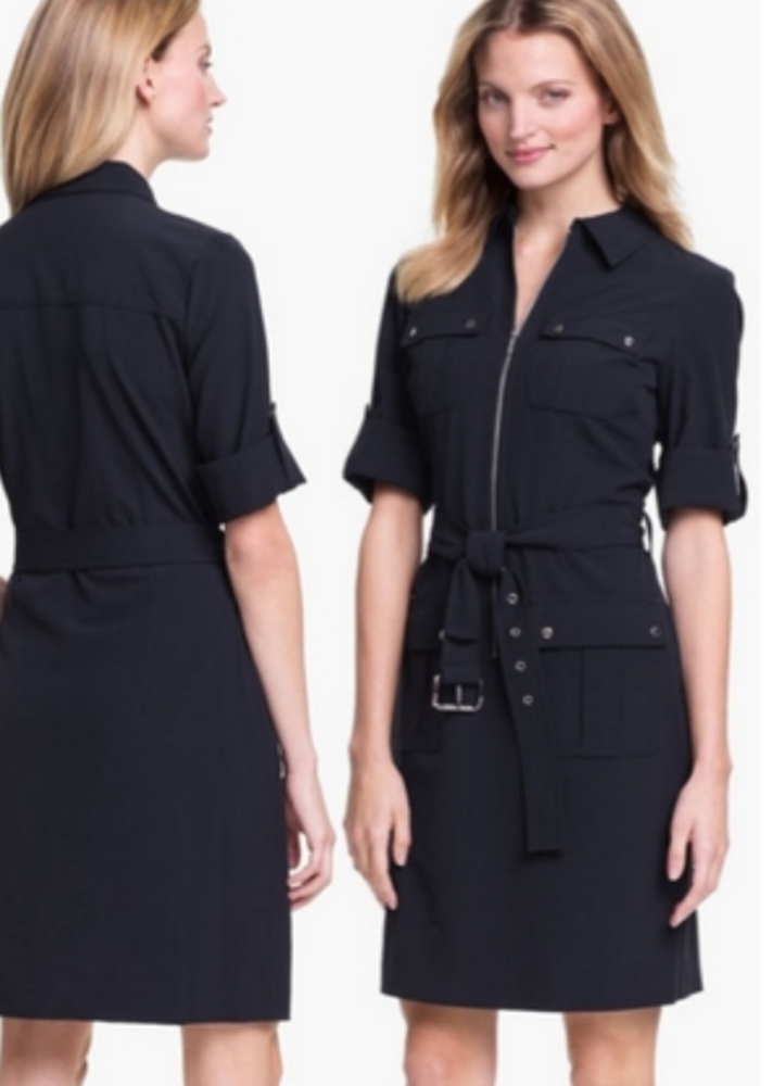 Micheal Kores Black Zipper Front Dress